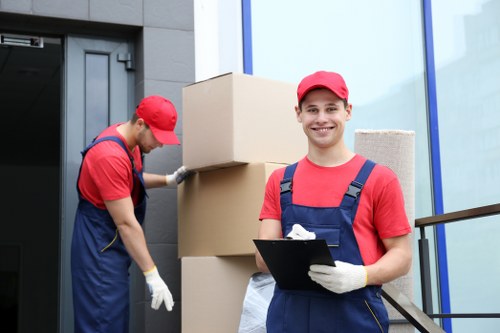 Reliable moving van parked in North Sheen neighborhood