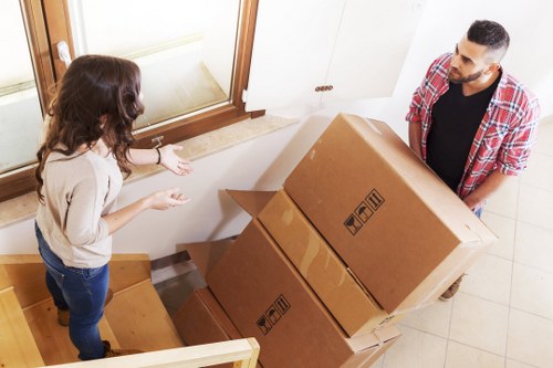 Professional movers assisting clients