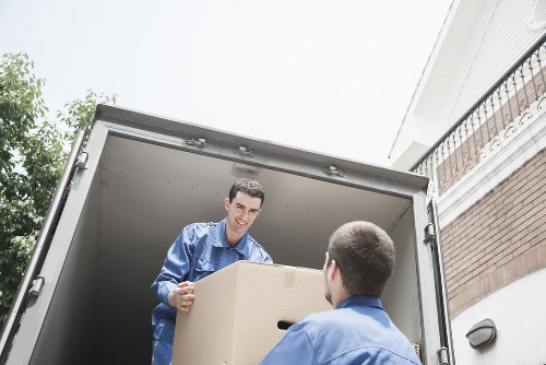 Interior of a fully loaded moving van